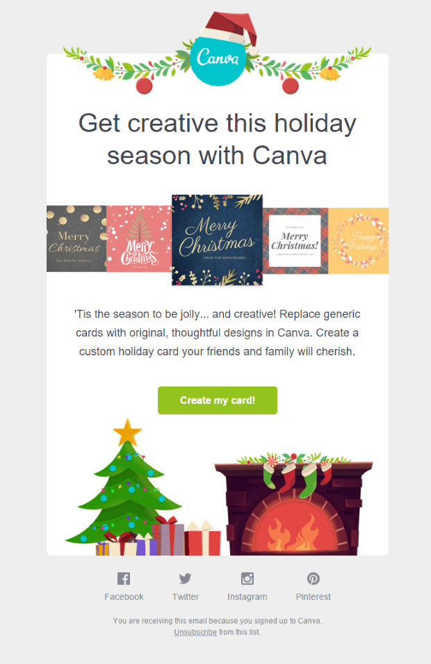 canva christmas email template